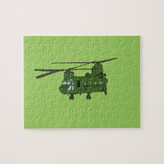 Puzzle Hélicoptère CH-47 militaire chinook vert