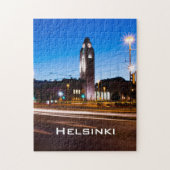 Puzzle Helsinki centrale pendant l'heure bleue (Vertical)