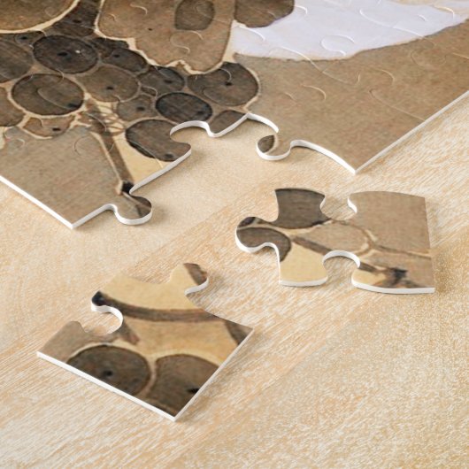 Puzzle Hen et coq avec Grapevine par Ito Jakuchu (Côté)