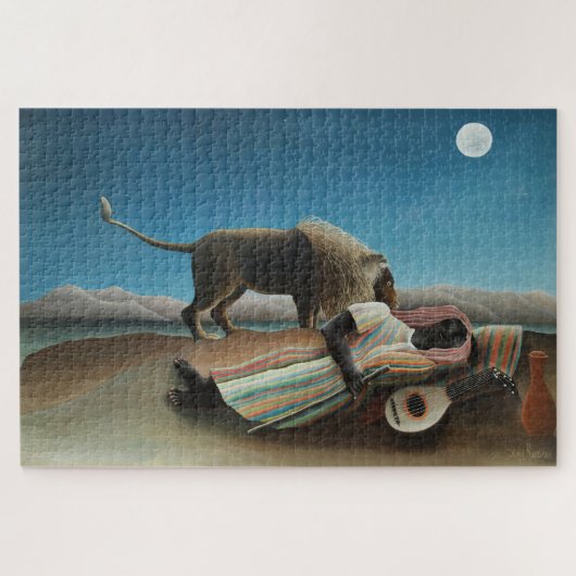 Puzzle Henri Rousseau Dormir Gitan Lion Peinture (Horizontal)