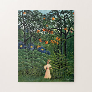 Puzzle Henri Rousseau - Une femme marche dans une forêt e