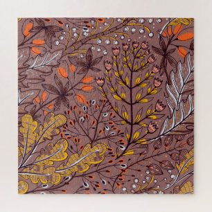 Puzzle Herbes d'automne, vintage floral sans soudure.