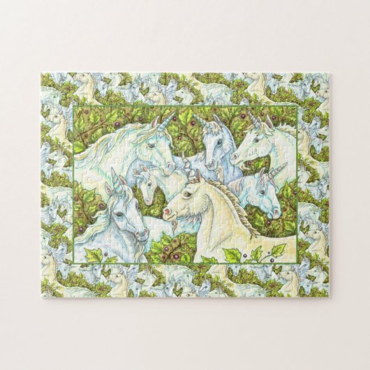 Puzzle HERDE UNICORN MÉDIÉVAL, CHEVAUX, Imaginaire DE LA (Horizontal)