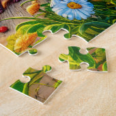 Puzzle Hérisson à la nourriture pour chat sur la terrasse (Côté)