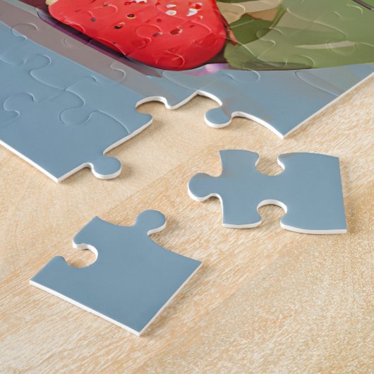 Puzzle Hérisson appréciant un morceau de pastèque (Côté)