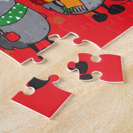 Puzzle Hérisson de Noël (Côté)