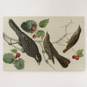 Puzzle Hermite Thrush, Grey Jay Audubon's Birds of Americ (Horizontal)