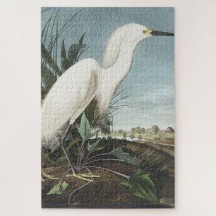 Puzzle Héron de neige ou aigrette blanche des oiseaux d'A