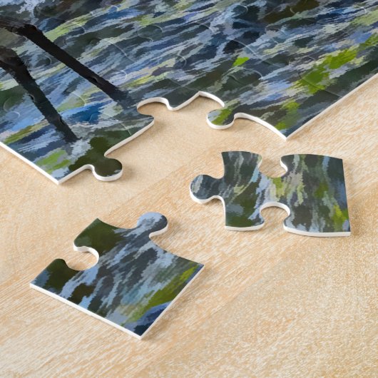 Puzzle Héron d'oiseaux à pattes blanches d'aigrettes neig (Côté)