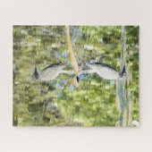 Puzzle Heron (et réflexion) à l'étang; nature (Horizontal)