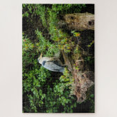 Puzzle Héron. Lac Roath Park, Cardiff, Pays de Galles (Vertical)