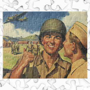 Puzzle Héros patriotiques vintage, hommes d'avion militai