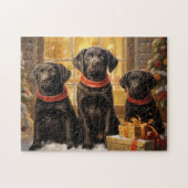 Puzzle Heure de Noël pour les récupérateurs du Labrador (Horizontal)