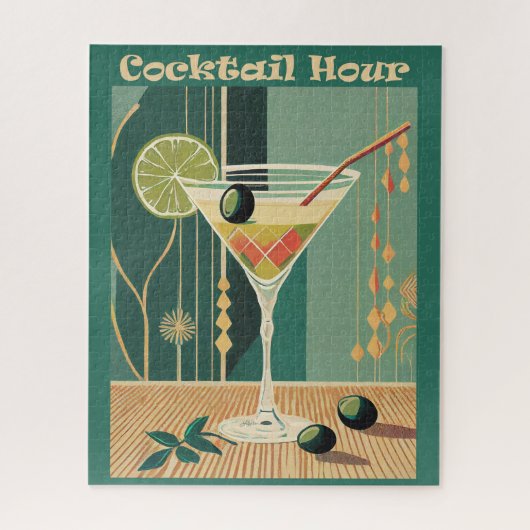 Puzzle Heure du cocktail design milieu de siècle (Vertical)