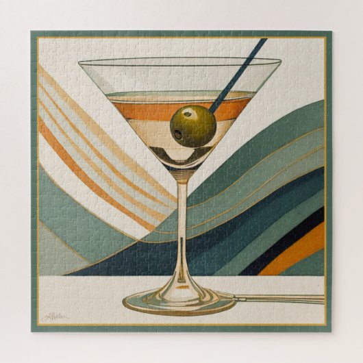 Puzzle Heure du cocktail Martini du milieu du XXe siècle (Vertical)