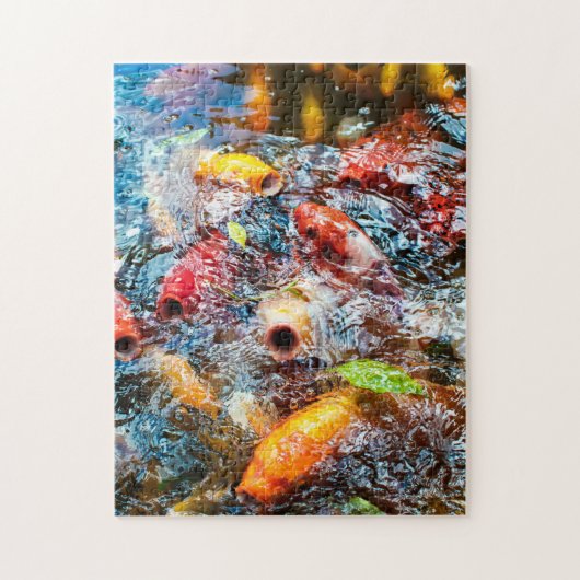 Puzzle Heure du déjeuner affamée de Koi à Byodo-Dans le (Vertical)