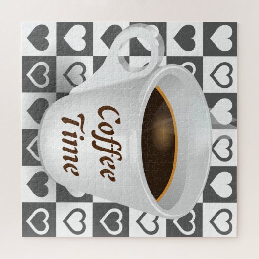 Puzzle Heure et coeur du café - (Horizontal)