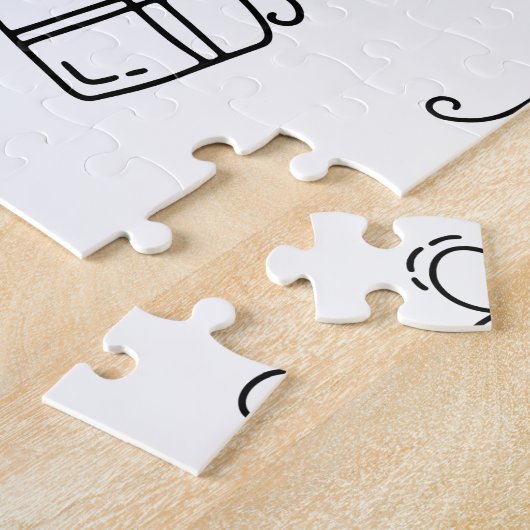 Puzzle Heureuse Sainte-Valentin avec texte noir et art mi (Côté)