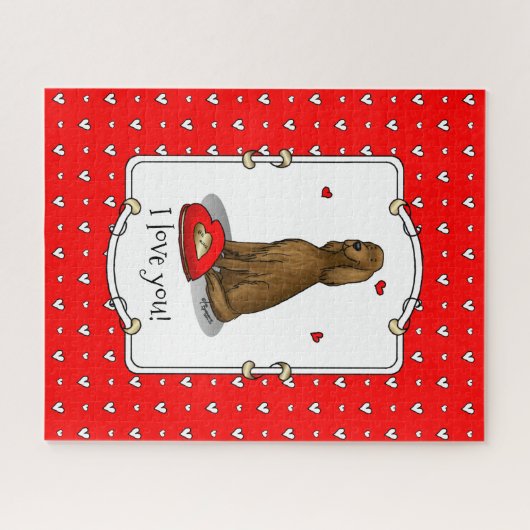 Puzzle Heureuse Sainte-Valentin Be Mine Irish Setter (rou (Horizontal)