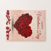 Puzzle Heureuse Sainte-Valentin Rose Bouquet Coeur (Horizontal)