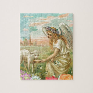 Puzzle heureux ange de pâques