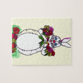 PUZZLE HEUREUX BUNNY DE PÂQUES AVEC ROSE (Horizontal)