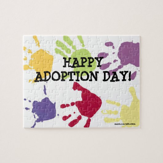Puzzle heureux de jour d'adoption (Horizontal)