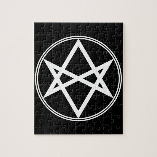 Puzzle Hexagramme unicoural blanc tombé (Vertical)