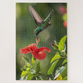 Puzzle Hibiscus de colibri - Art tropique dynamiqu (Vertical)