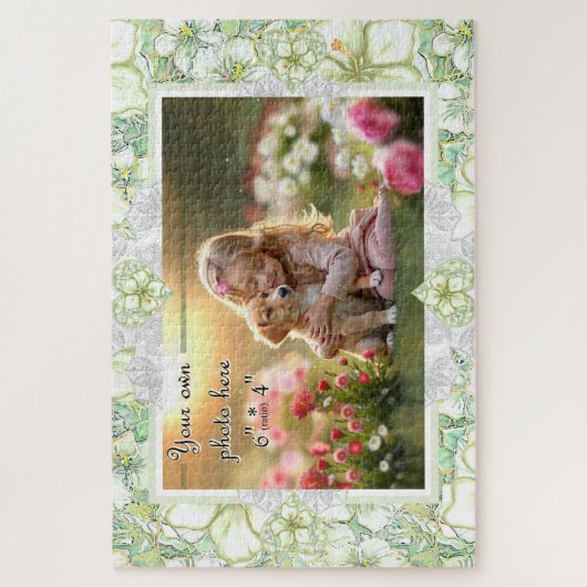 Puzzle Hibiscus & dentelle BLANC (Vertical)