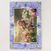 Puzzle Hibiscus & dentelle BLEU (Vertical)