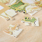 Puzzle Hibiscus & dentelle JAUNE (Côté)