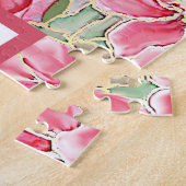 Puzzle Hibiscus & dentelle RED (Côté)