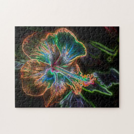 Puzzle Hibiscus électrique Art #2  (Horizontal)