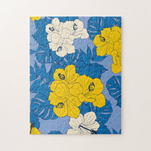 Puzzle Hibiscus fleurs et feuilles