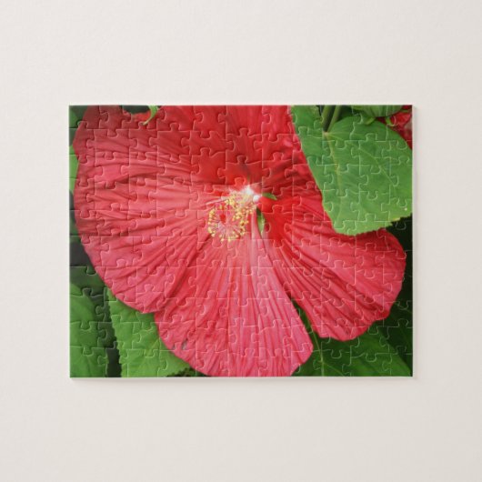 Puzzle Hibiscus Flower Bright Magenta (Horizontal)