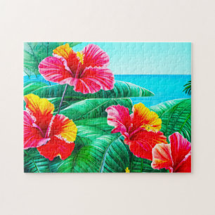 Puzzle Hibiscus hawaïen fleurs tropicales