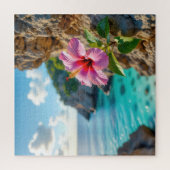 Puzzle Hibiscus poussant sur une falaise rocheuse (Vertical)