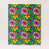 Puzzle Hibiscus tropicaux Fleurs et Feuilles de la jungle (Vertical)