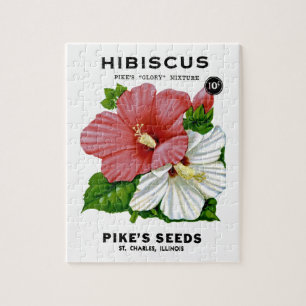 Puzzle Hibiscus Vintage Seed Packet