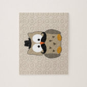 Puzzle Hibou avec Moustache et Casquette (Vertical)