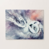 Puzzle Hibou blanc enchanté à l'aquarelle (Horizontal)