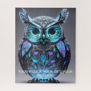 Puzzle Hibou bleu mystique de lumière