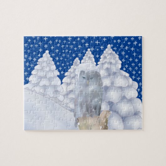 Puzzle Hibou dans la neige (Horizontal)