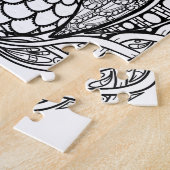 Puzzle Hibou noué de mandala noir et blanc (Côté)