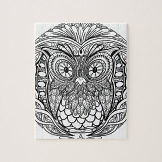 Puzzle Hibou noué de mandala noir et blanc