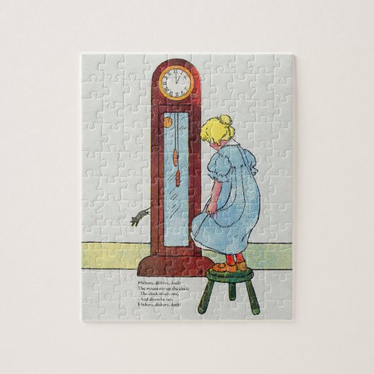 Puzzle Hickory, Dickory, Dock Mother Goose Nursery Rhyme (Vertical)