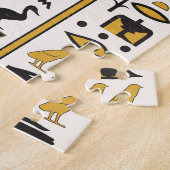 Puzzle Hiéroglyphes égyptiens : Jaune-Noir Sans Seamless. (Côté)