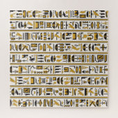 Puzzle Hiéroglyphes égyptiens : Jaune-Noir Sans Seamless. (Horizontal)