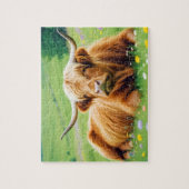 Puzzle Highland Cow Animal Nature Wildlife Affection Love (Vertical)